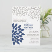 Invitations de mariage florales modernes Chrysanth (Debout devant)