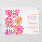 Invitations de mariage florales modernes Chrysanth (Devant)