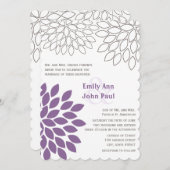 Invitations de mariage florales modernes Chrysanth (Devant / Derrière)