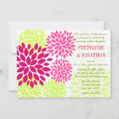 Invitations de mariage florales modernes Chrysanth (Devant)