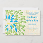 Invitations de mariage florales modernes Chrysanth (Devant)