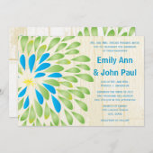 Invitations de mariage florales modernes Chrysanth (Devant / Derrière)