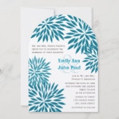 Invitations de mariage florales modernes Chrysanth (Devant)