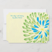 Invitations de mariage florales modernes Chrysanth (Dos)