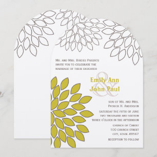 Invitations de mariage florales modernes Chrysanth