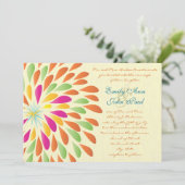 Invitations de mariage florales modernes Chrysanth (Debout devant)