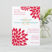 Invitations de mariage florales modernes Chrysanth (Debout devant)