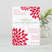 Invitations de mariage florales modernes Chrysanth (Debout devant)