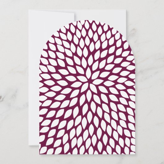 Invitations de mariage florales modernes Chrysanth (Dos)