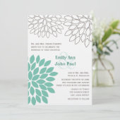 Invitations de mariage florales modernes Chrysanth (Debout devant)
