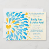 Invitations de mariage florales modernes Chrysanth (Devant)