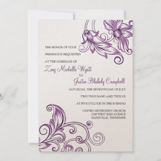 Invitations de mariage florales rétro