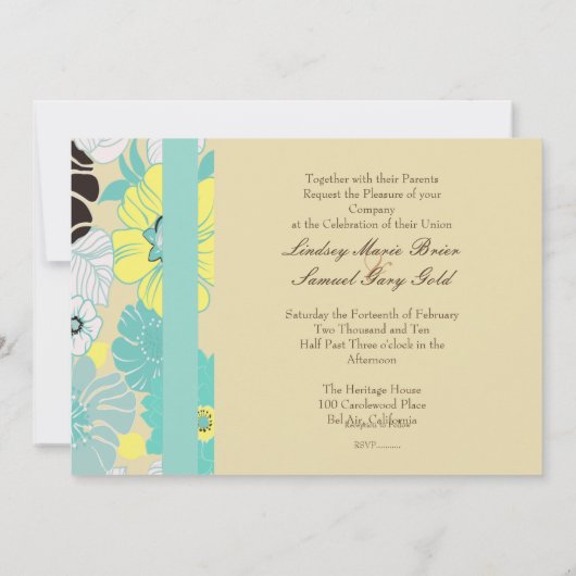 Invitations de mariage ~ flores d'été pavot bleu (Dos)