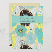 Invitations de mariage ~ flores d'été pavot bleu (Devant / Derrière)