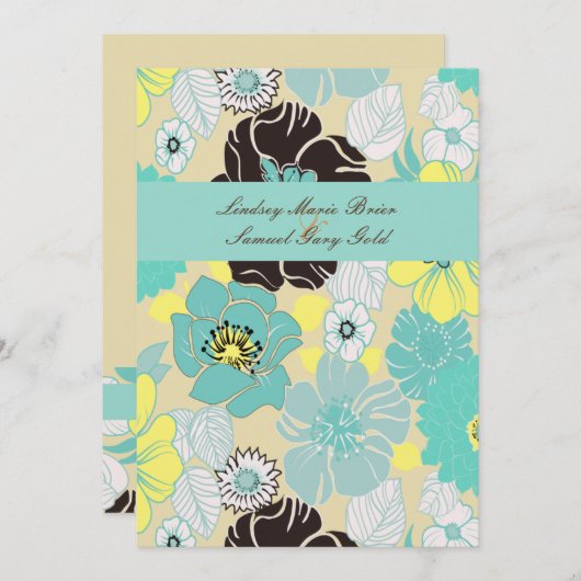 Invitations de mariage ~ flores d'été pavot bleu (Devant / Derrière)