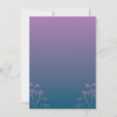 Invitations de mariage florissantes au bleu pourpr (Dos)