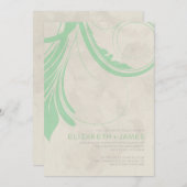 Invitations de mariage florissantes Vintages (Devant / Derrière)