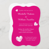 Invitations de mariage Fuchsia | couleur rose néon (Devant / Derrière)