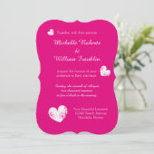 Invitations de mariage Fuchsia | couleur rose néon (Debout devant)