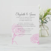 Invitations de mariage Fuchsia modernes personnali (Debout devant)