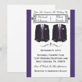 Invitations De Mariage Gay De Tuxedo Purple (Devant / Derrière)