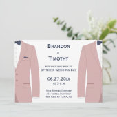 Invitations De Mariage Gay Rose Et Bleu (Debout devant)