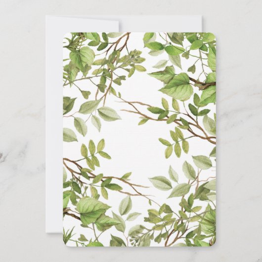 Invitations de mariage géométrique verdoyante (Dos)