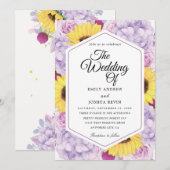 invitations de mariage géométriques de tournesol e (Devant / Derrière)
