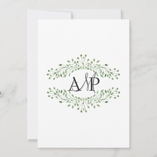Invitations de mariage Glam Greenery (Dos)