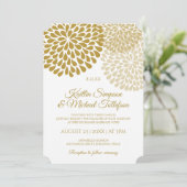 Invitations de mariage Gold & Champagne | Floral (Debout devant)