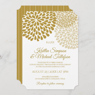 Invitations de mariage Gold & Champagne   Floral
