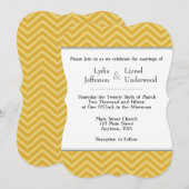 Invitations de mariage Gold Chevron (Devant / Derrière)