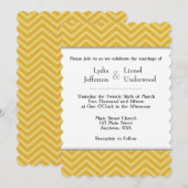 Invitations de mariage Gold Chevron (Devant / Derrière)