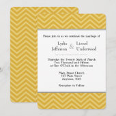 Invitations de mariage Gold Chevron (Devant / Derrière)