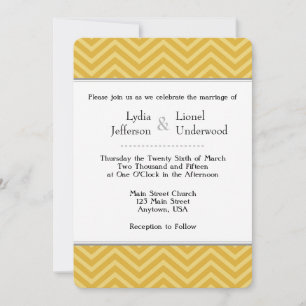 Invitations de mariage Gold Chevron