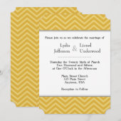 Invitations de mariage Gold Chevron (Devant / Derrière)