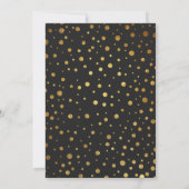 Invitations de mariage Gold et Black Confetti Foil (Dos)