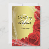 Invitations de mariage Gold & Red Rose (Devant)