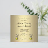 Invitations de mariage Gold Tennis (Debout devant)