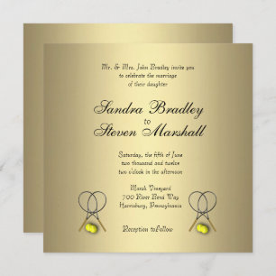 Invitations de mariage Gold Tennis
