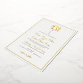 Invitations de mariage Gold Tropical Palm Tree (Rotation)