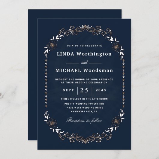 Invitations de mariage gothique (Devant / Derrière)