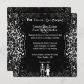 Invitations de mariage gothique et de mariage de s (Devant / Derrière)