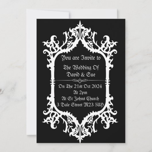 Invitations de mariage gothique simples (Devant)