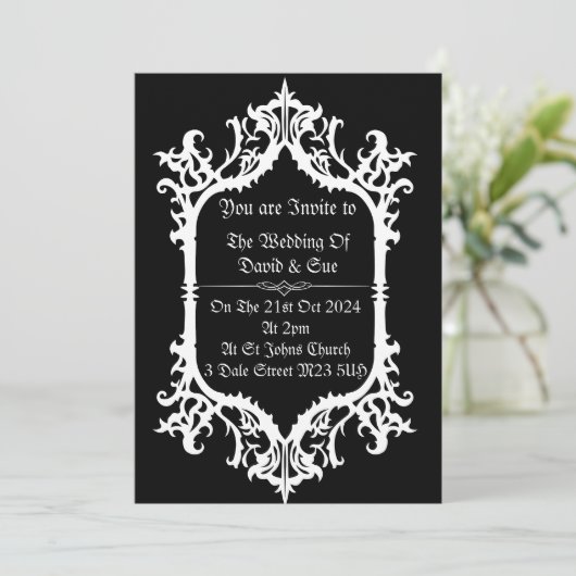 Invitations de mariage gothique simples (Debout devant)