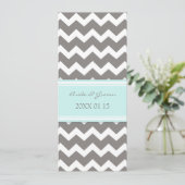 Invitations de mariage Gray Blue Chevron (Debout devant)