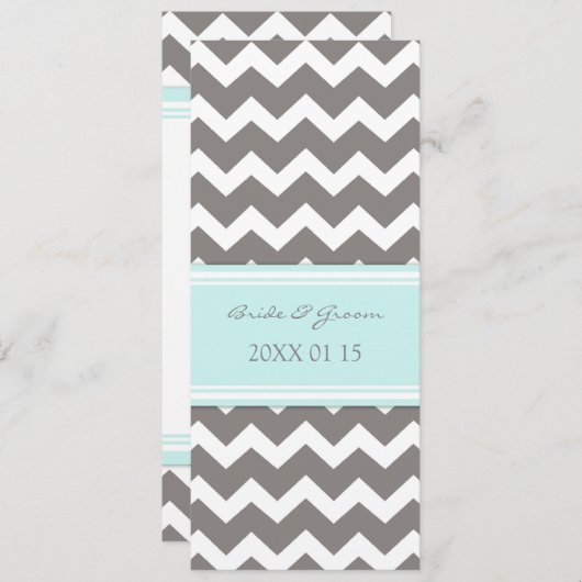 Invitations de mariage Gray Blue Chevron (Devant / Derrière)