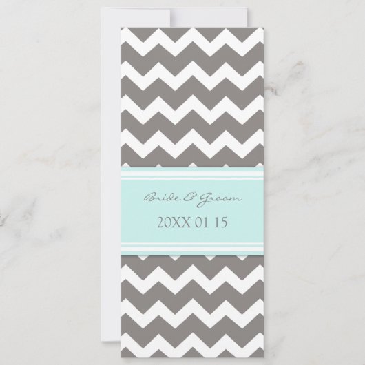 Invitations de mariage Gray Blue Chevron (Devant)