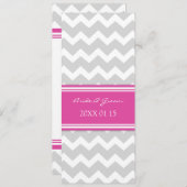 Invitations de mariage Gray Hot Pink Chevron (Devant / Derrière)