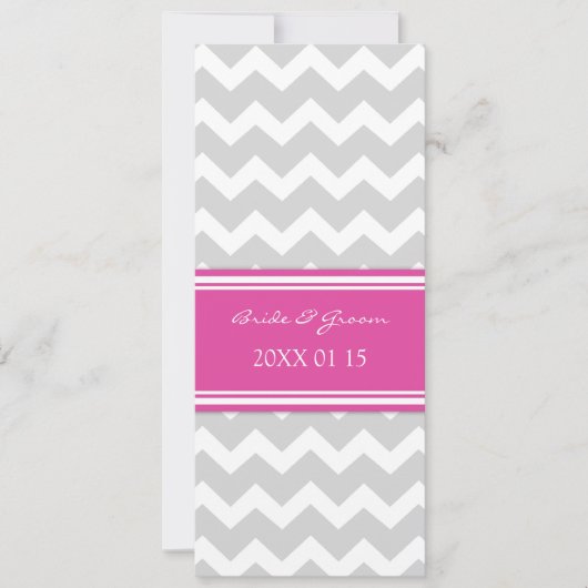 Invitations de mariage Gray Hot Pink Chevron (Devant)